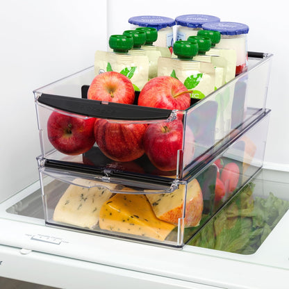 Progressive ProKeeper+ Pantry & Refrigerator Storage Containers – Modular Bins and Organizers (Narrow Stackable Bin, 16.1"L x 4.0"W x 3.6"H)