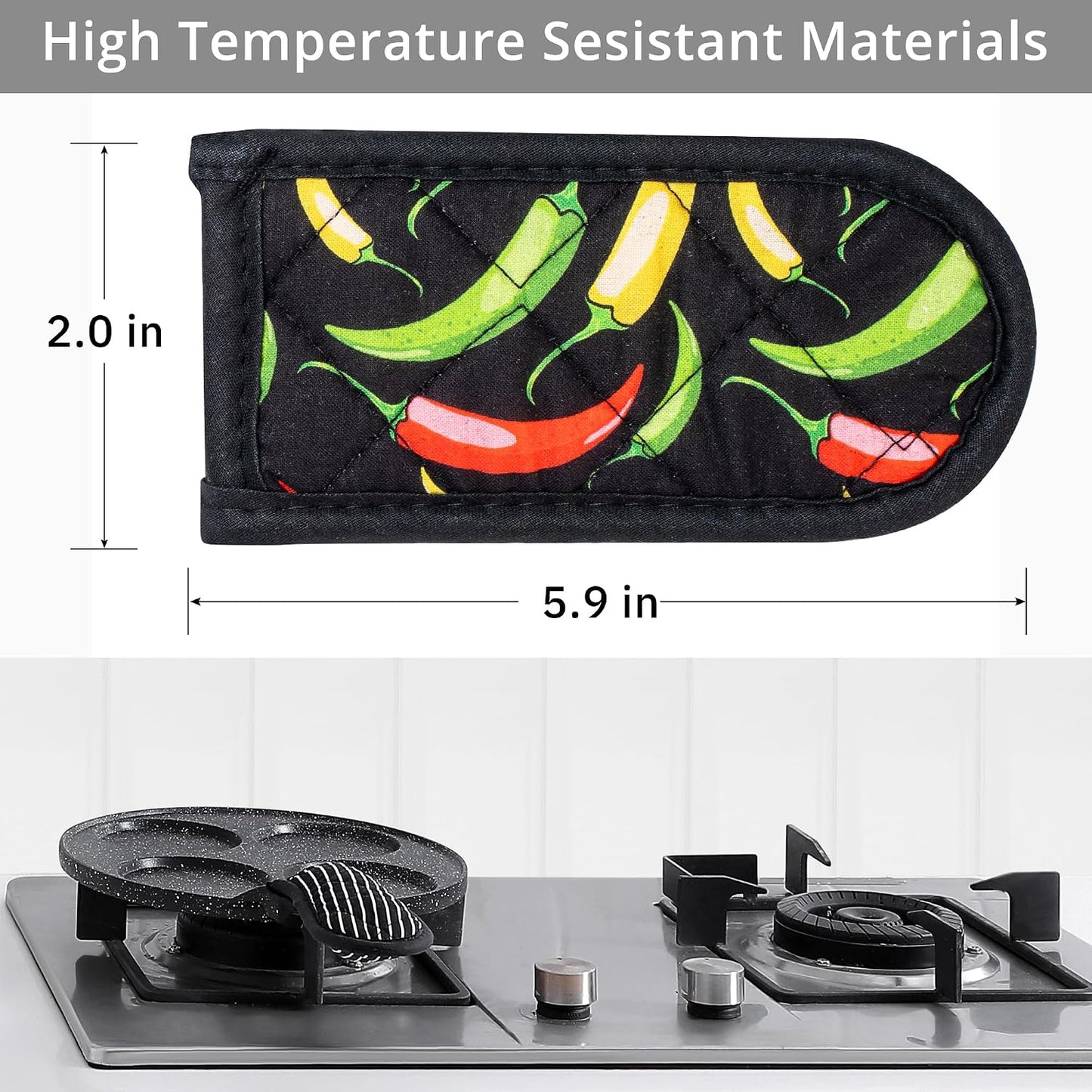 Cast Iron Skillet Handle Covers,Pot Handle Covers Heat Resistant,Pot Holders for Kitchen Heat Resistant,Machine Washable Handle Mitts 2 PCS(Striped)