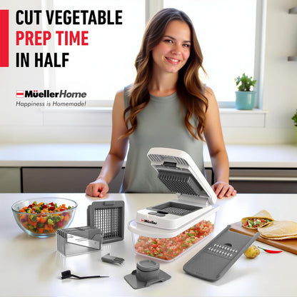 MUELLER HOME Pro-Series 10-in-1 Stainless Steel Multi Vegetable Chopper