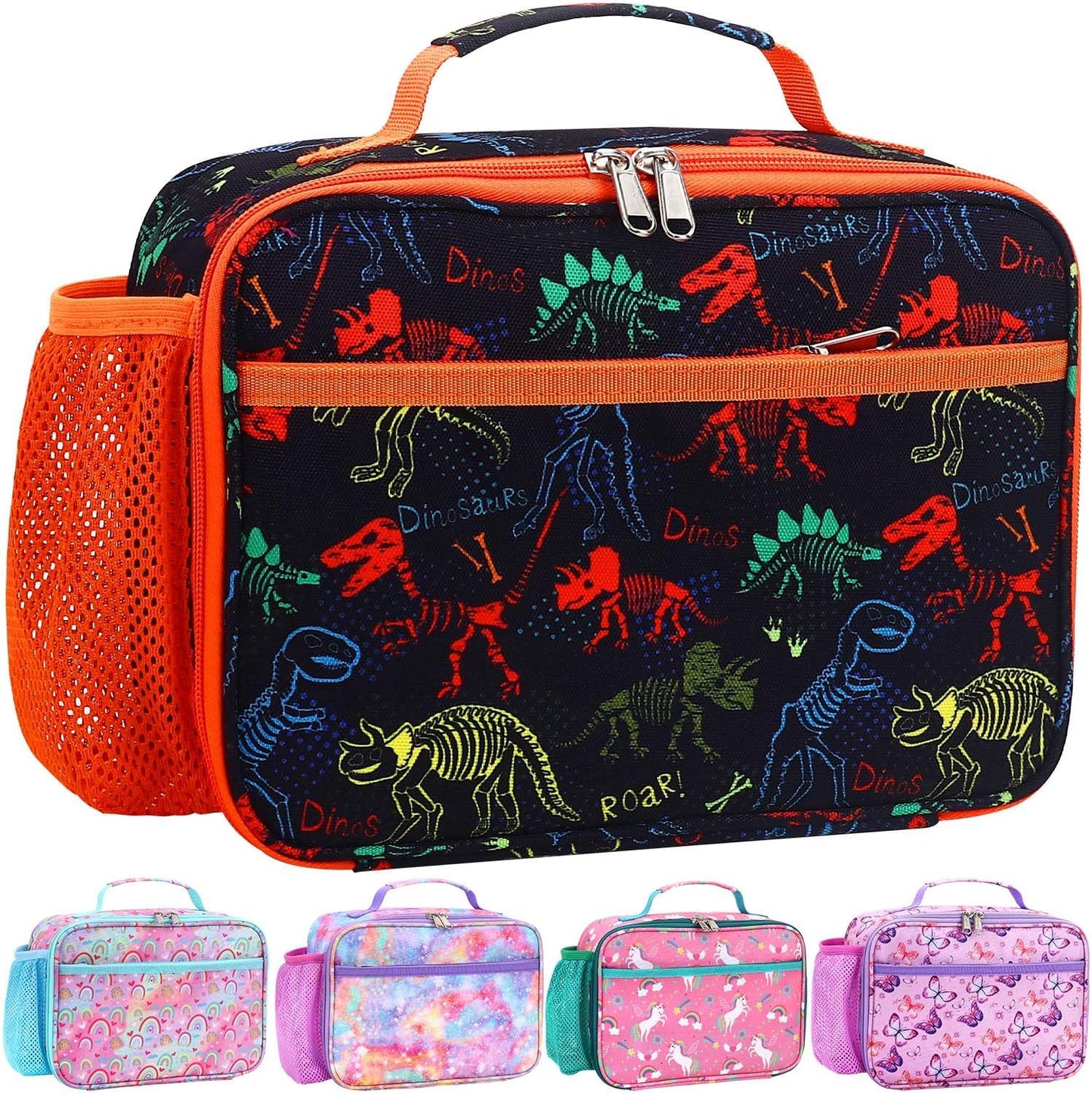 RHCPFOVR Kids Lunch Bag - Insulated Lunch Box for Boys Girls,Washable Lunch Bag and Reusable Toddler Leak-proof Lunchbox for School and Daycare - Colors B