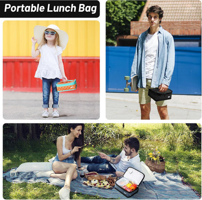 MIER Small Lunch Bag for Kids & Adults Compact Insulated Lunch Box Portable Thermal Mini Cooler for Work School Travel, Bluesteel