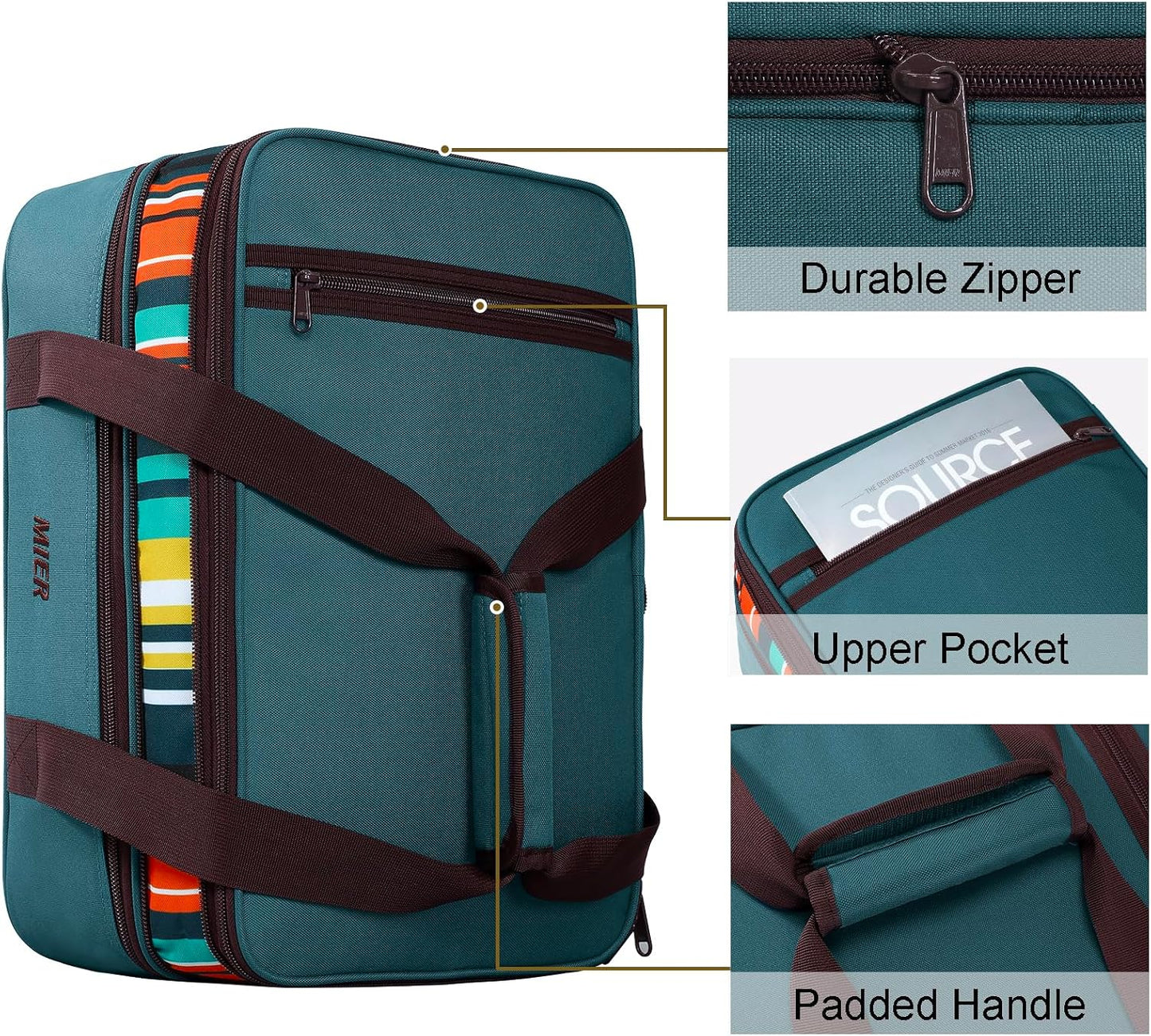 MIER Insulated Double Casserole Carrier Bag for Lasagna Lugger, Potluck Parties, Picnic, Beach, Fits 9 x 13 Inches Baking Dish, Casserole Dish, Expandable, Dark Blue