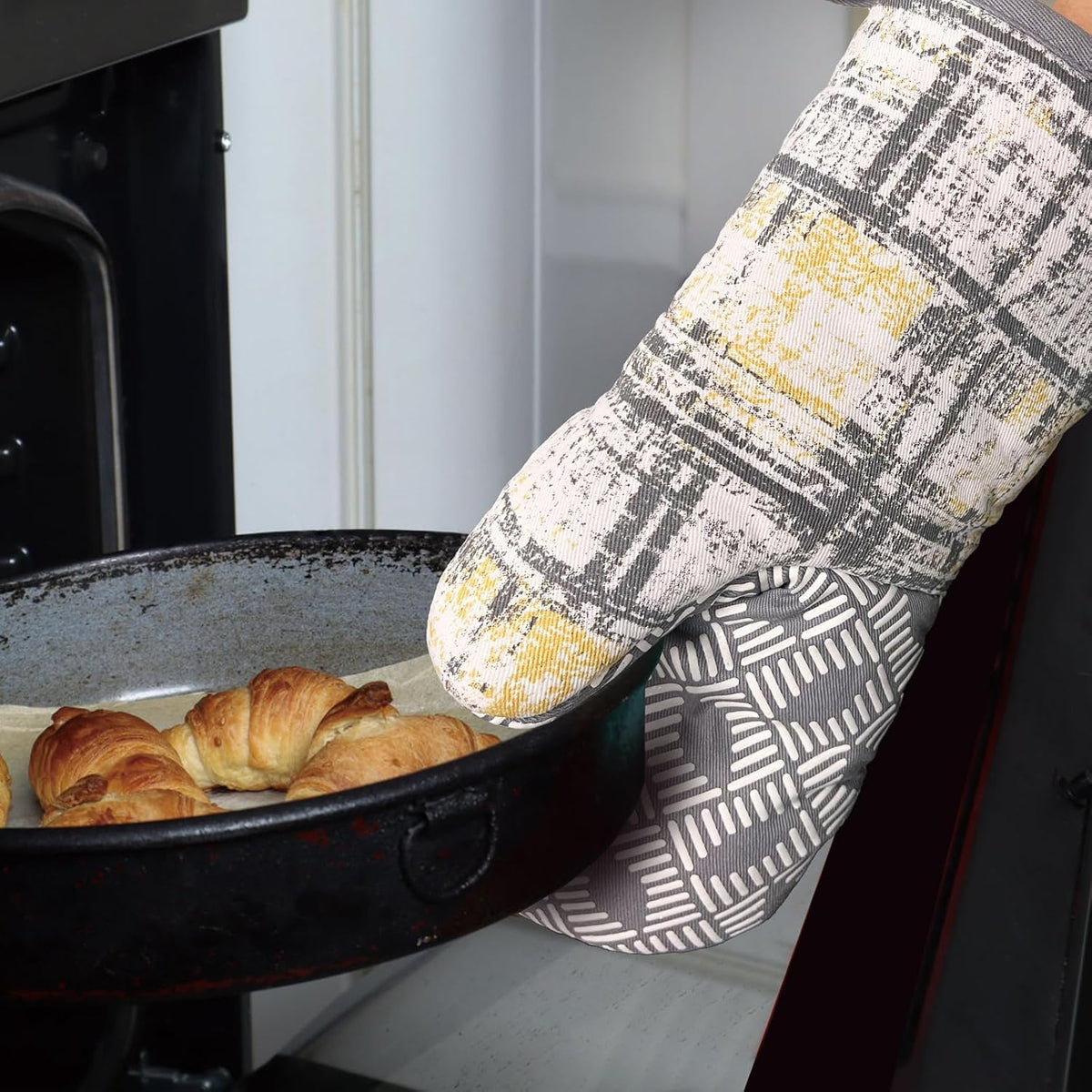 Mini Silicone Oven Mitts, Heat Resistant Kitchen Mittens 2-Pack Set