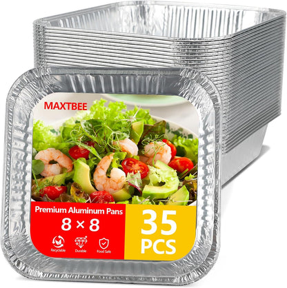 9x13 Aluminum Foil Pans with Lid, 10 Pack Disposable Trays Half Size Heavy Duty Tin Pans Deep Food Containers For Cooking, Meal Prep, Baking, Roasting, Chafing, Heating or Steam Table