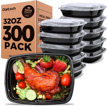 Glotoch 28oz Meal Prep Containers, 10 Pack (20-Piece) Reusable Food Storage Containers with Lids Microwave, Freezer, Dishwasher Safe - Leakproof & BPA Free Durable Plastic Lunch Box To Go Take Out