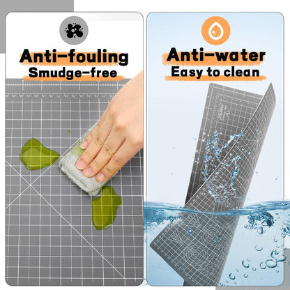 Self Healing Cutting Mat 18" x 12", A3 Double-Sided for Quilting & Sewing, Non-slip, 5-Ply Rotary Cutting Mat for Crafts Cutting Fabric Scrapbooking, and Small Modeling Projects, Anthracite Gray