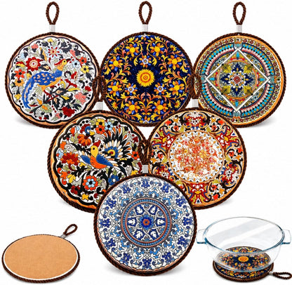 6 Pack 6.7" Trivets for Hot Dishes, Pots and Pans, Heat Resistant