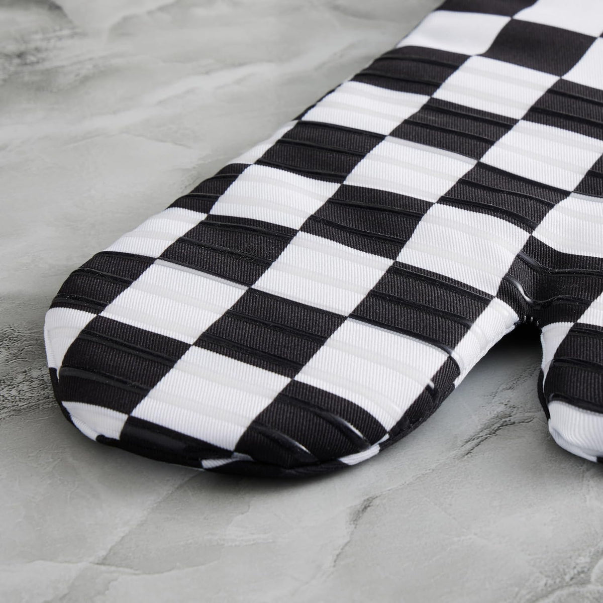 Ohocut Navy Blue Checkered Oven Mitts Heat Resistant, Vintage Retro Checkerboard Cute Oven Mitts, Non-Slip Silicone Kitchen Oven Gloves, 2-Pack Set, 7''x13''