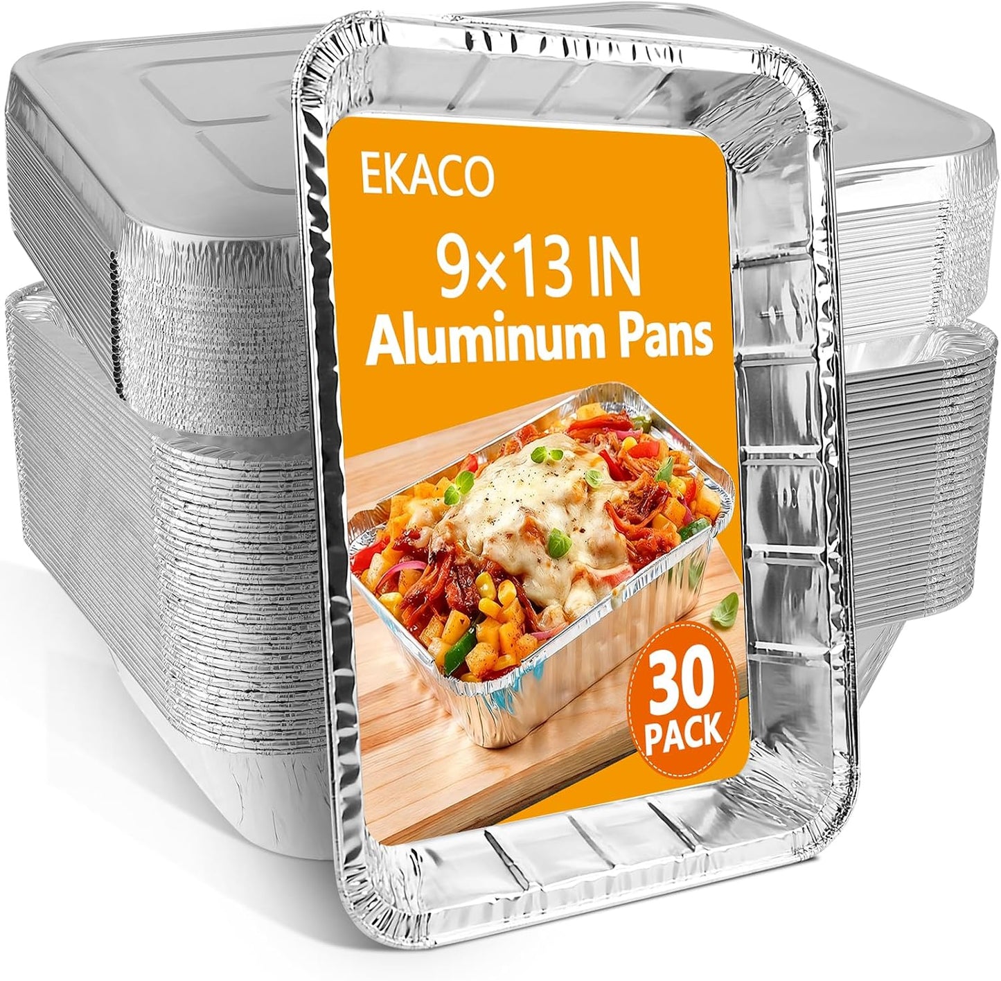 Thickened 9x13 Aluminum Pans with Lids, 20 Pack Heavy Duty & Extra Deep Disposable Aluminum Foil Pans, Disposable Half Size Foil Baking Tray for Cooking, Meal Prep, Baking, Roasting