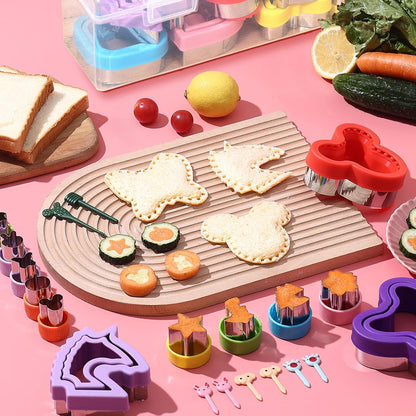 Uncrustable Sandwich Cutter, Sandwich Cutters for Kids Lunch, 43 Pcs Kids Sandwich Cutter and Sealer Set with Storage Case, Crustless Sandwich Cutters Shapes for Girl Boy Lunch & Bento Box Accessories