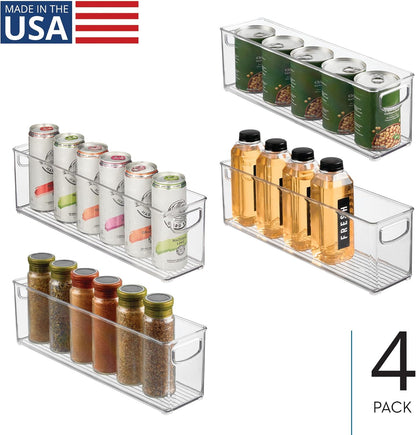 InterDesign iDesign Plastic Stackable Pantry Bin - Storage Bin with Handles for Cabinets or Fridge - Set of 2 - Clear