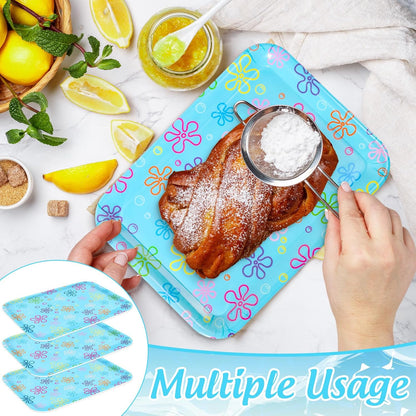 JarThenaAMCS 3Pcs Graduation Serving Trays 13 x 10 Inch Bachelor' s Hat Diploma Glitter Reusable Melamine Platter Congrats 2026 Grad Serving Dishes for Graduate Party Sharing Snacks Fruit Dessert