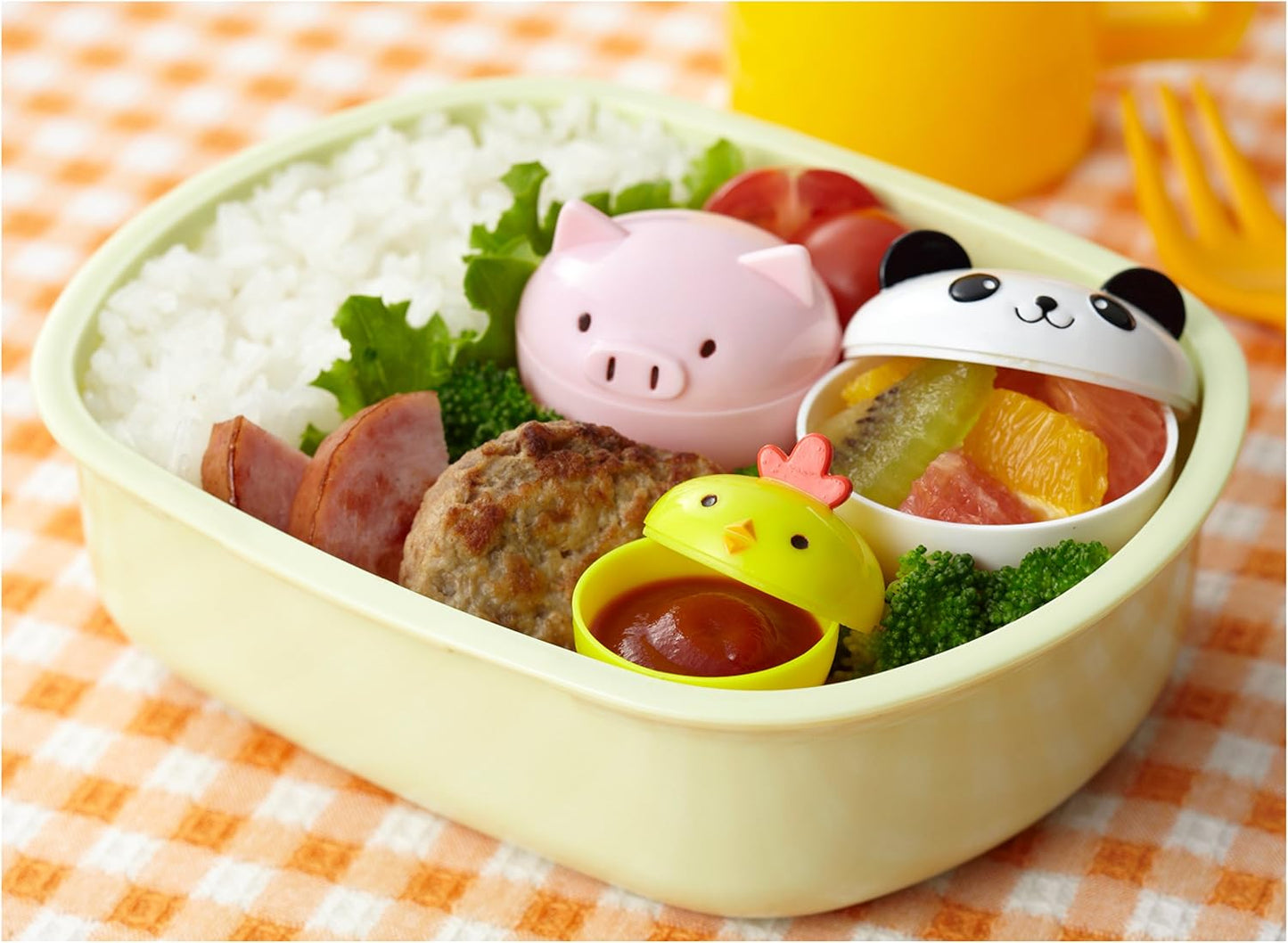 CuteZCute Mayo Cups for Bento Box Lunch, Mini, Panda, Chick and Pig