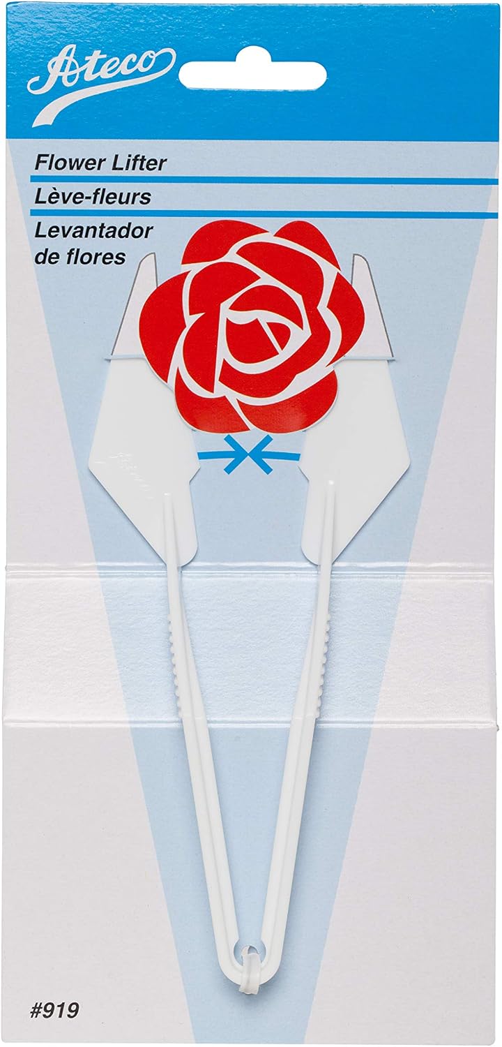 Ateco Pinch Grip Flower Lifter, White, Plastic