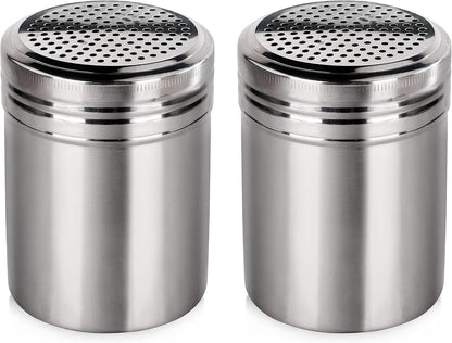 New Star Foodservice Stainless Steel Dredge Shaker, 10-Ounce, Set of 2
