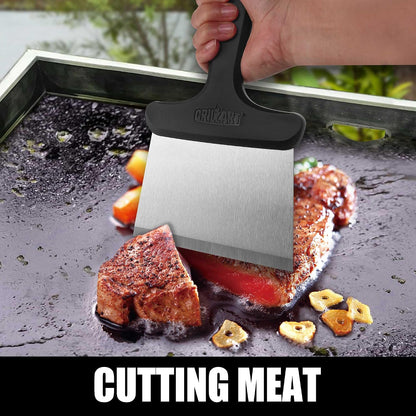 GRILLART Griddle Cleaning Kit for Blackstone, Flat Top Grill Cleaning Kit with Grill Stone, Griddle Scraper, Scouring Pad and Handles, Multifunctional Griddle Accessories for Rusty Grills, Orange