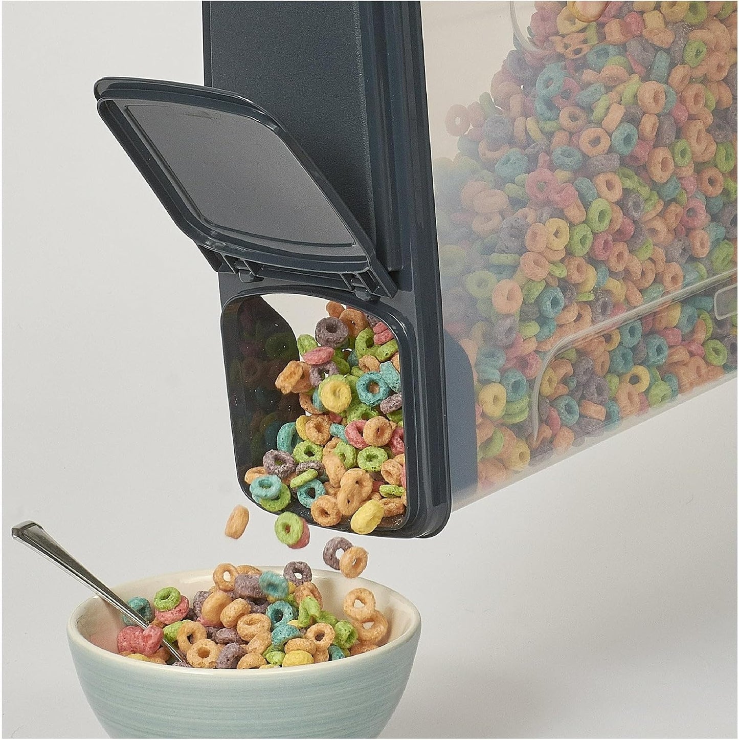 Set of 2 Large Airtight Food Storage Containers with Flip-Top Lids, BPA-Free Cereal & Dry Food Dispensers, Stackable Kitchen Pantry Organizer for Bulk Dry Goods