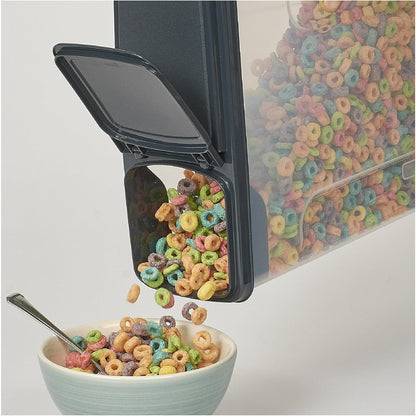 Set of 2 Large Airtight Food Storage Containers with Flip-Top Lids, BPA-Free Cereal & Dry Food Dispensers, Stackable Kitchen Pantry Organizer for Bulk Dry Goods