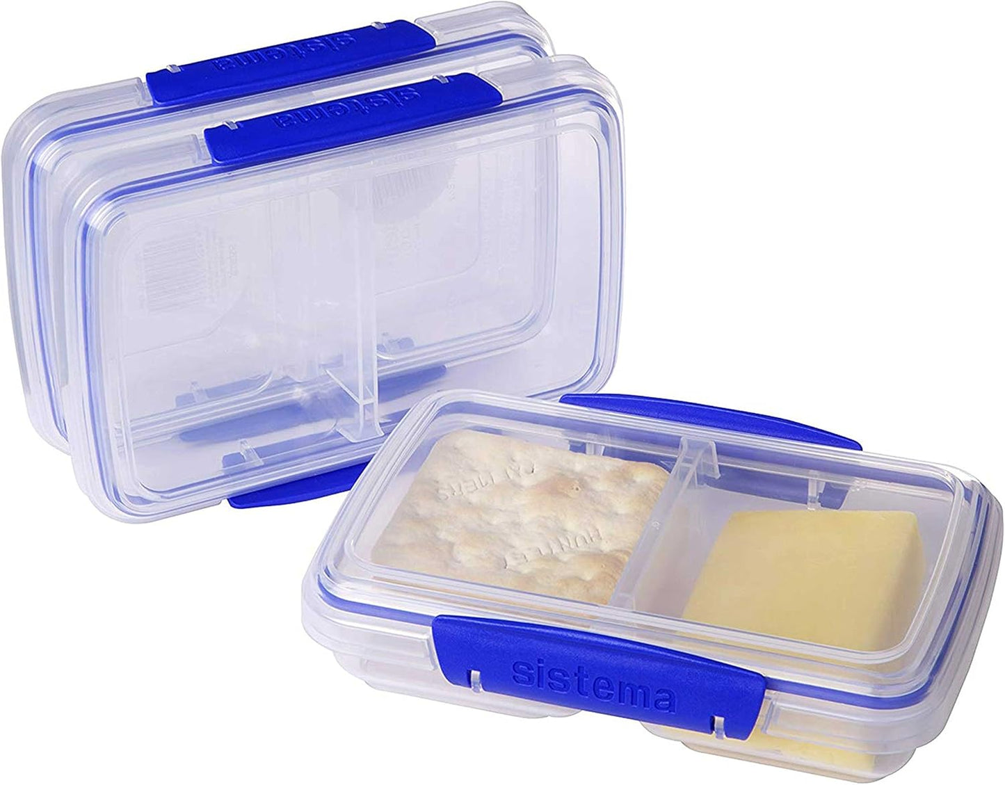 Sistema 6-Piece Food Storage Containers with Salad Dressing and Condiment Containers and Lids for Meal Prep, Dishwasher Safe, Clear/Green