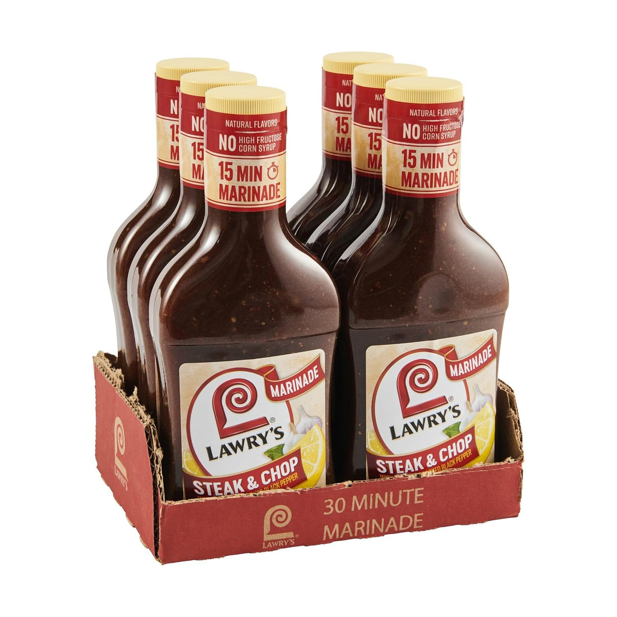 Lawry's Steak & Chop with Garlic & Cracked Black Pepper Marinade, 12 fl oz