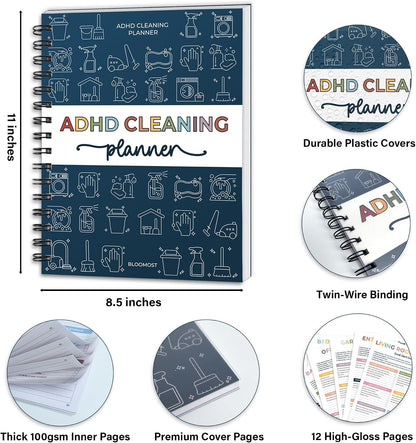 Magnetic Cleaning Schedule and Checklist Dry Erase Board - Reusable Cleaning Schedule for Home, Kitchen & Bathroom | Weekly & Monthly Chore Chart for Adults, Strong Magnet, Easy Erase