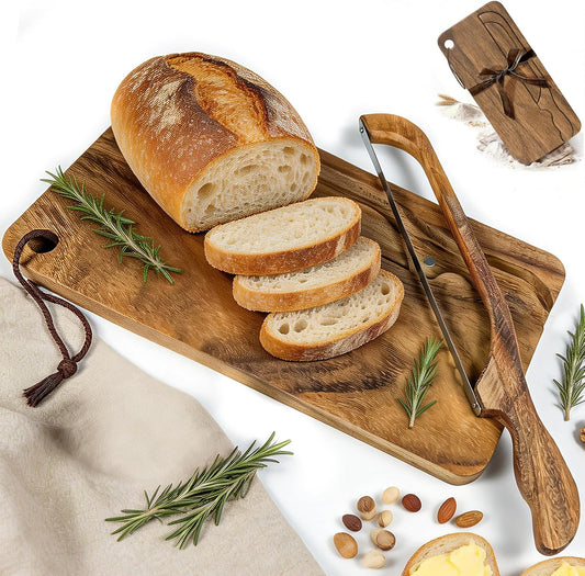 Sourdough Bread Board Set, 16" Bread Bow Knife and Cutting Board