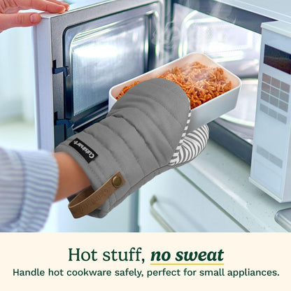 Cuisinart Mini Oven Mitts, 2-Pack 5.5"x8", Printed Silicone, 450F
