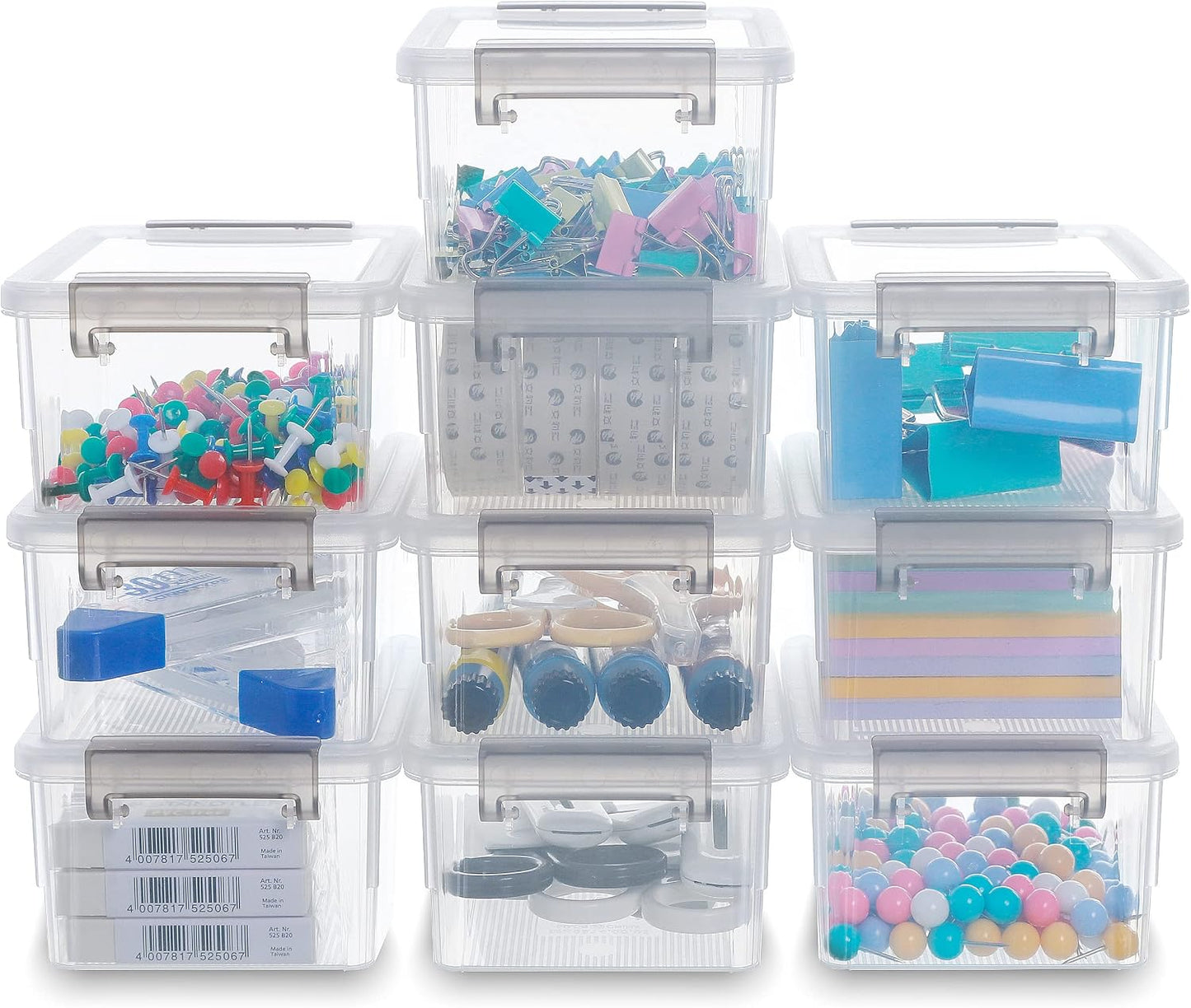 Citylife 6Packs 7.8Qt Plastic Storage Bins with Lids, Clear Organizer | Stackable totes Containers for Craft Supplies, Documents,Garage,Toys,Office and Classroom