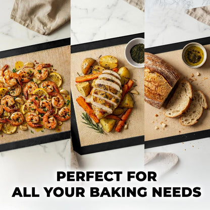 Zulay Kitchen Silicone Baking Mat – 16.5"×11.6" BPA-Free Reusable Baking Sheet, Heat Resistant 480°F – Non-Slip Border, Perfect for Cookies, Bread, Pastries & Oven Use - (Dark Gray)
