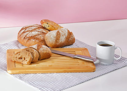 RoyalHouse Large Premium Natural Bamboo Bread Cutting Board