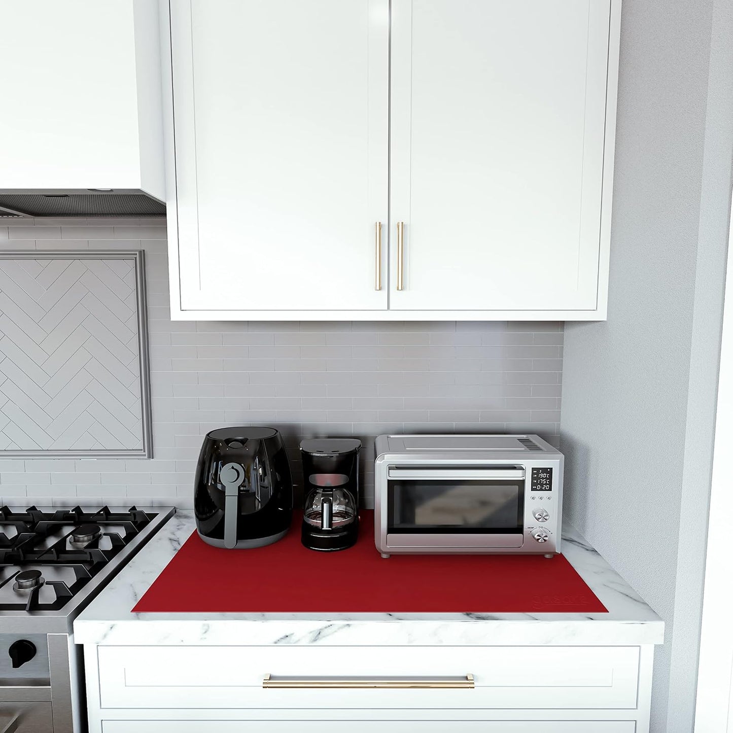 GASARÉ, Extra Large, Thick, Silicone Mat for Kitchen Counter, Heat Resistant Mat, Countertop Protector, Non-Slip, Easy to Clean, Cuttable, 25 x 17 Inches, Black