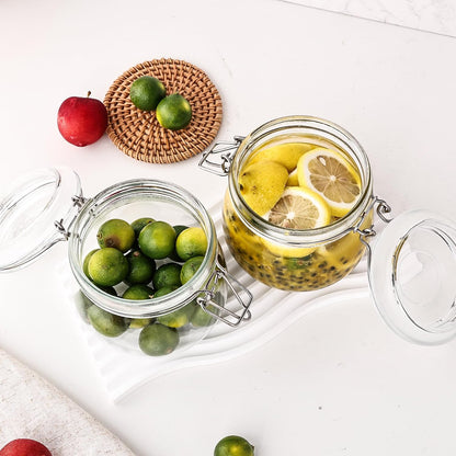 Glass Food Storage Jars 37 oz Set of 6,Glass Storage Containers Clear Glass Food Canister with Bamboo Lid Airtight For Serving Tea, Coffee, Flour, Sugar, Candy, Cookie, Spice and More (Square)