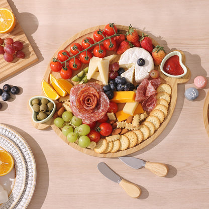 Charcuterie Boards Gift Set: Bamboo Charcuterie Cheese Board - Unique for Mom - House Warming Gifts New Home, Bridal Shower Wedding Gifts for Couple