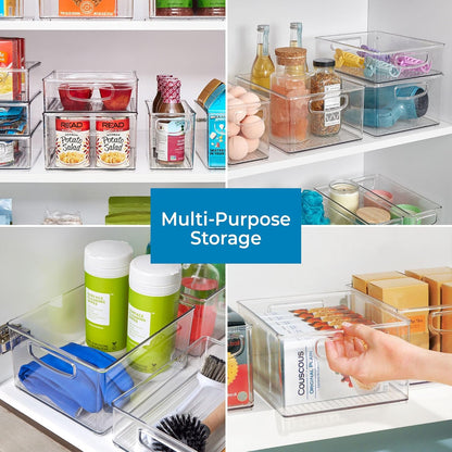 iDesign Stackable Clear Plastic Bin - Kitchen Organizers and Storage for Fridge and Pantry, 2-Pack