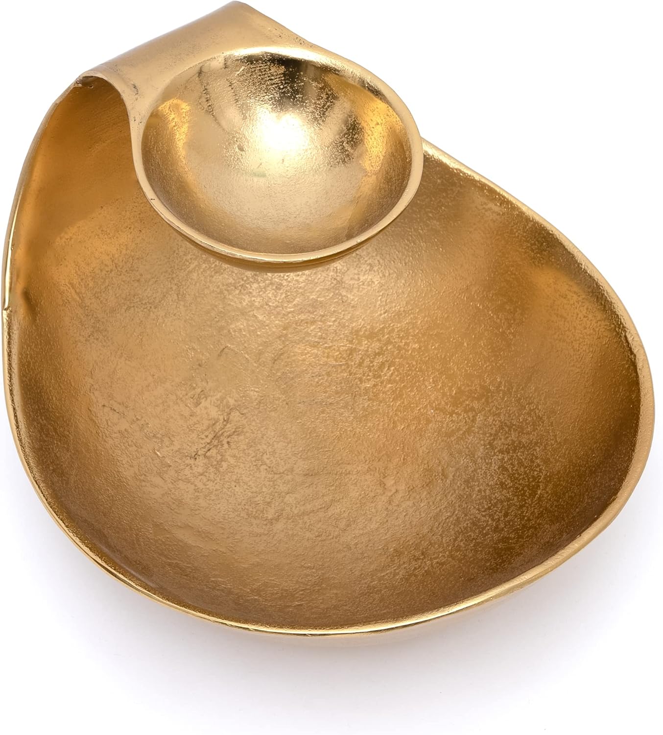 9 Cluster Decorative Bowls Bright Gold Brass Snack Tray Bowl Chip & Dip Serving Piece Strong Brass Centerpiece Beautiful Room Accent & Entertaining Parties Home Decor Wedding Gifts 22 Inch Decorative