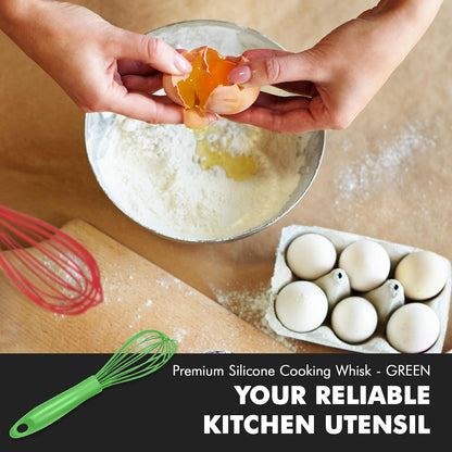 Chef Craft Premium Silicone Wire Cooking Whisk, 10.5 Inch, Red