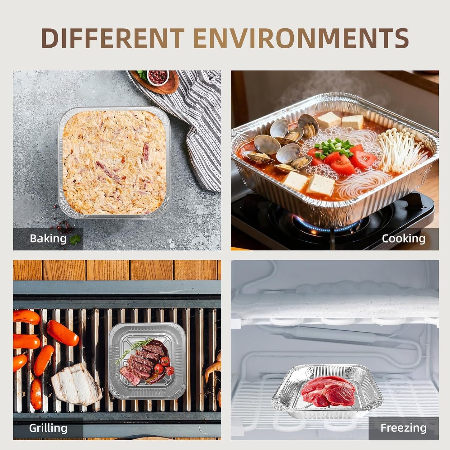 20 Pack 9x13 Aluminum Foil Pans with Lids - Heavy Duty Disposable Baking Pans, Oven Safe Steam Table Trays for Cooking, Meal Prep, Catering, Party, Food Storage & Transport - Silver, 2.5" Deep