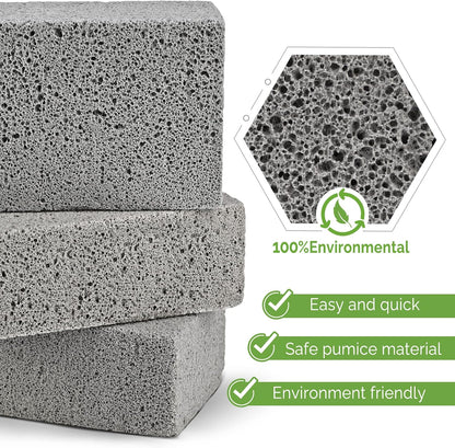 Maryton Grill Stone Cleaning Brick - Griddle Grills Cleaning Kit Block Pumice Stone for Removing Stains BBQ Grease, 3 Count