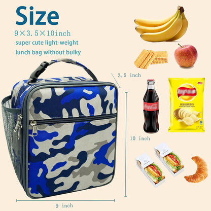 Kulle Astronaut Lunch Box for Boys, Insulated Kids Lunch Bag with Freezable Compartment, Thermal Reusable Lunchbox for School, Outdoor, Daycare - Space Theme Design