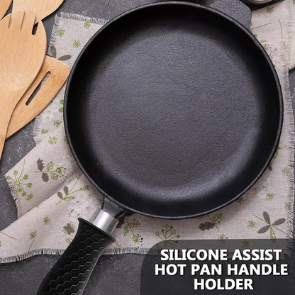 Bonsicoky 4 Pieces Silicone Hot Handle Holder Sleeve Set - Non-Slip, Heat Resistant Covers for Cast Iron Cookware - Perfect for Frying Pans, Casseroles, and Large Pots - Red