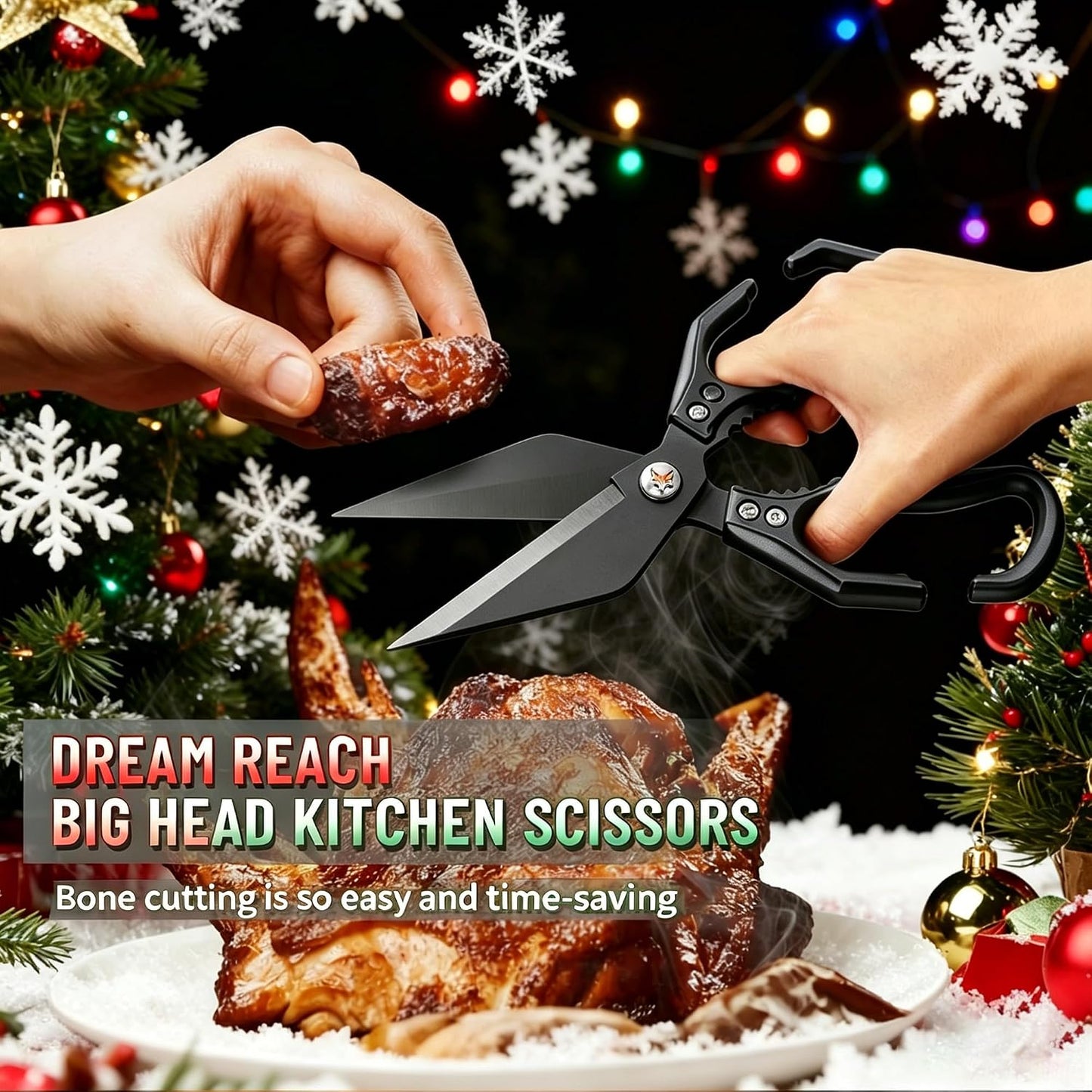 Multifunctional Heavy Duty Kitchen Shears,Kitchen Shears for Cutting Chicken,Kitchen Scissors for Food, Japanese High-Carbon Steel Culinary Poultry Shears, for Chicken,Meat,Fish,Bone Cutting(Silver)