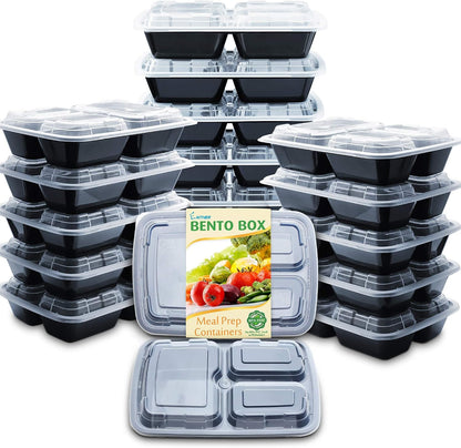 Enther Meal Prep Containers Single Lids Food Storage Bento BPA Free | Stackable | Reusable Lunch Boxes, Microwave/Dishwasher/Freezer Safe Portion Control (28 oz), 12 Pack 1 Compartment
