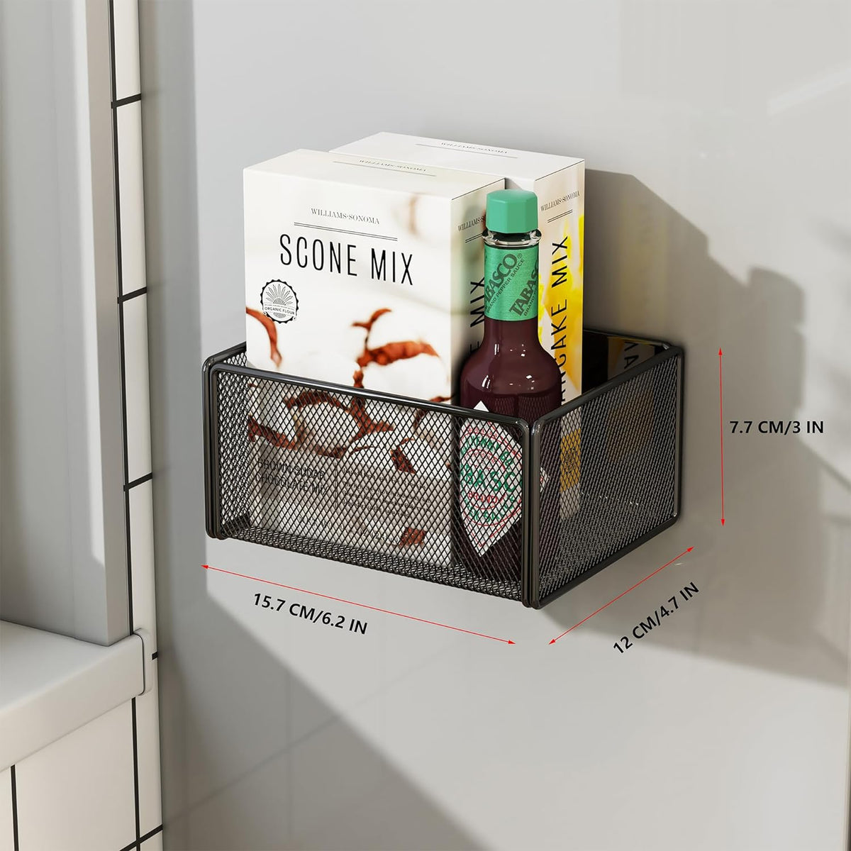 Magnetic Basket Organizer Holder for Fridge Magnetic Storage Bin Box Containers for Refrigerator Whiteboard Classroom (Large, Black)