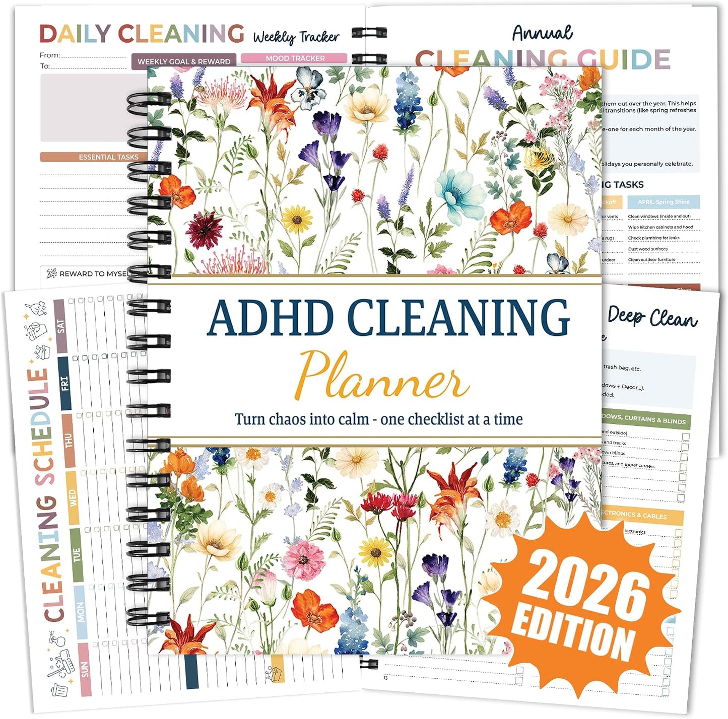 Magnetic Cleaning Schedule and Checklist Dry Erase Board - Reusable Cleaning Schedule for Home, Kitchen & Bathroom | Weekly & Monthly Chore Chart for Adults, Strong Magnet, Easy Erase