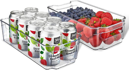 Lifemaster Pantry Organizers and Storage Bins - Stackable Clear Bins for Kitchen and Freezer, Snack Pantry Organizer, Refrigerator Storage Solutions, Multi-Purpose Kitchen Storage Bins - 2 pack