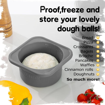 PLUS 1000ml Pizza Dough Proofing Containers, 2-Pack, Green