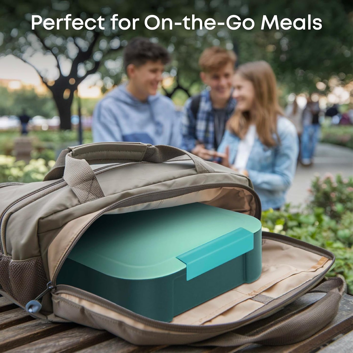 KARRICO Leakproof Lunch Box – 3-Compartment Bento Box, Cooler Pack & Adjustable Divider, Extra Large & BPA-Free – Dishwasher Safe, Ideal for On-the-Go Meals, Green