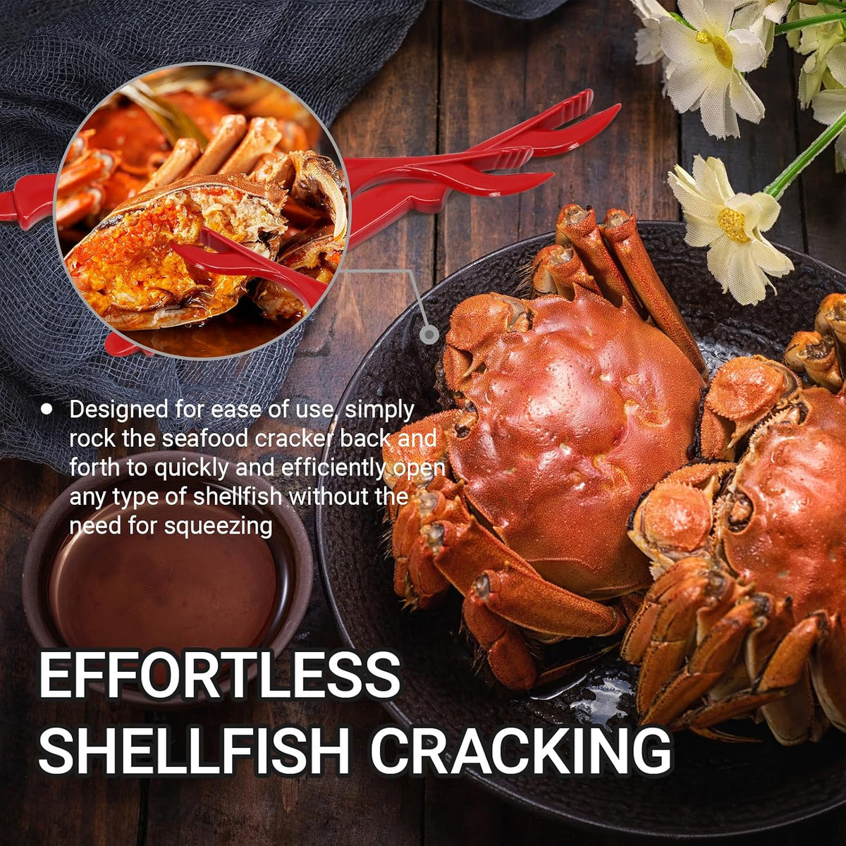 6PCS Crab Legs Crackers, Red