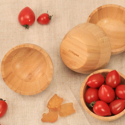 Dipping Bowls Set, Small Bamboo Pinch Bowls for Soy Sauce/Condiment/Snacks, Mini Serving Bowls for Charcuterie Board for BBQ/Entertaining, 1.4 oz Bamboo Wooden Ramekins