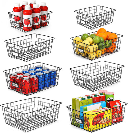 6 Pack Wire Baskets for Pantry Organization and Storage, Kitchen Organizer, 2 XXLarge & 2 XLarge & 2 Large